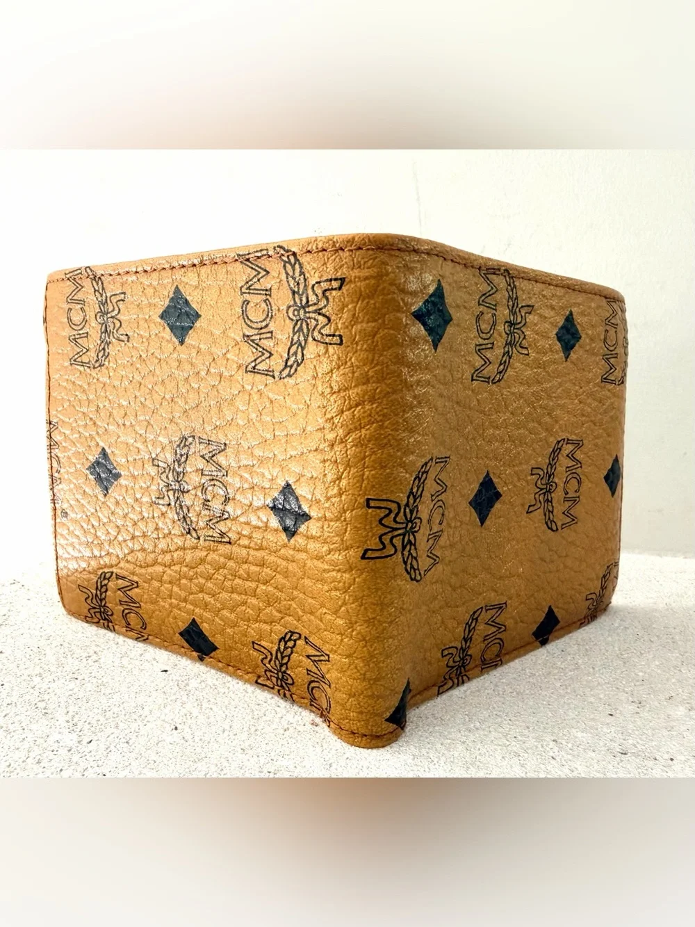 MCM Vintage Cognac Visetos Bifold Wallet Coin Pocket West Germany